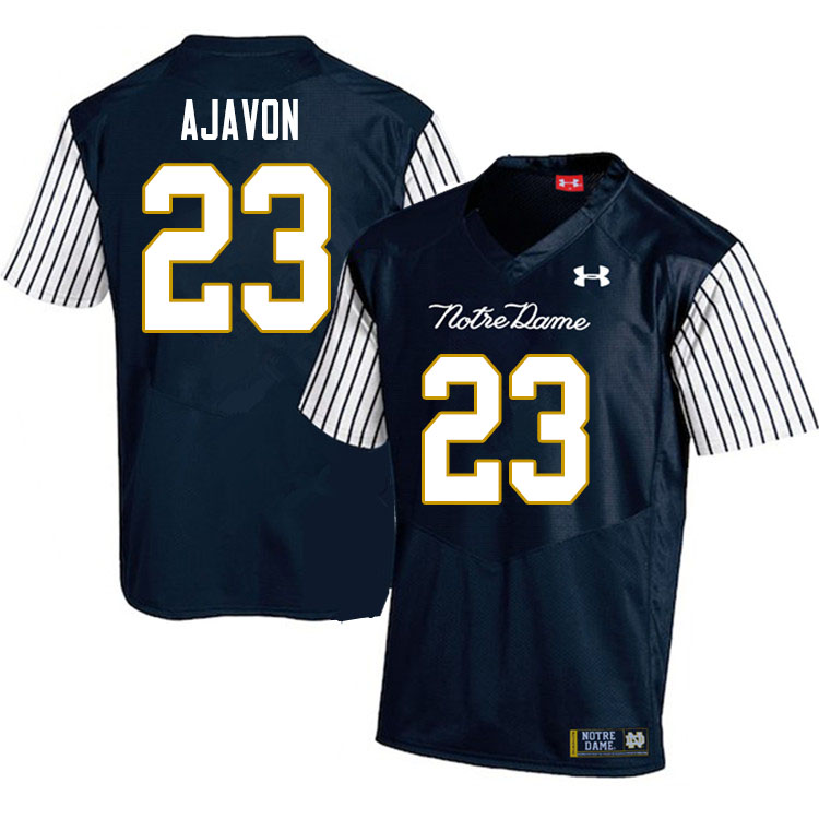 Men's NCAA Notre Dame Fighting Irish #23 Litchfield Ajavon Stitched College Under Armour Authentic Navy Alternate Football Jersey XK10W11WZ